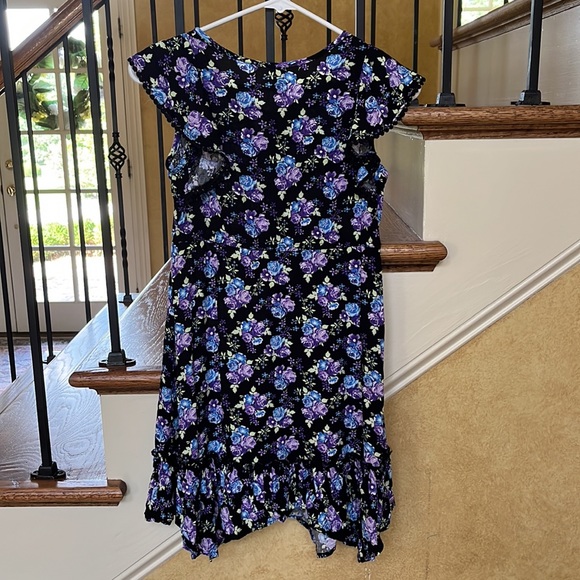 Justice Size 10 Black Floral Dress - Picture 4 of 5